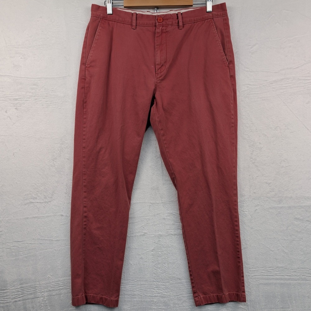 J.Crew Chino Pants Men 36x32 Salmon Pink Preppy Americana Cotton Twill Essential